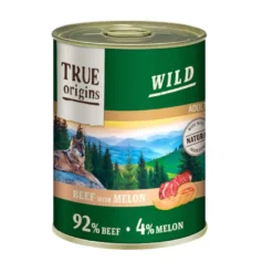 True Origins Adult Wild Vitela e Melão lata para cães