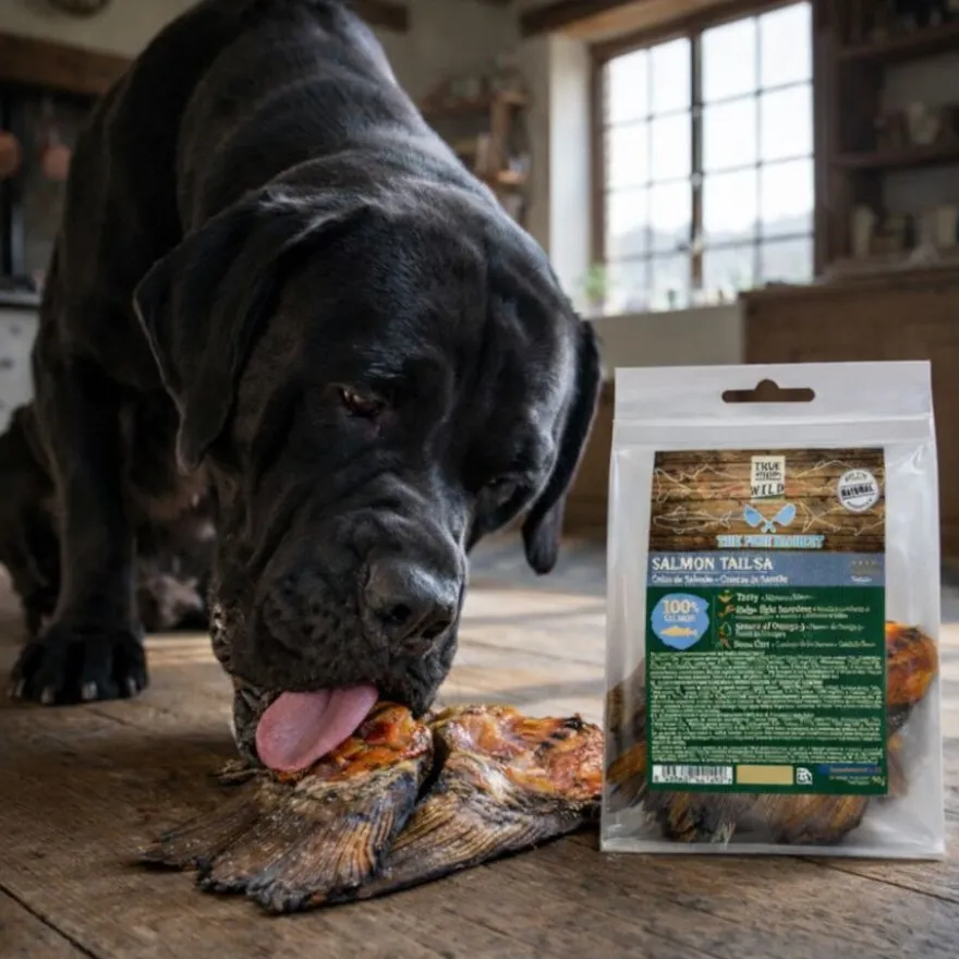 True Origins Cauda de Salmão Snack para cães