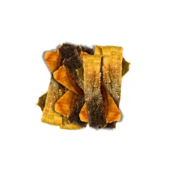True Origins Pele de salmão com carne Snack para cães