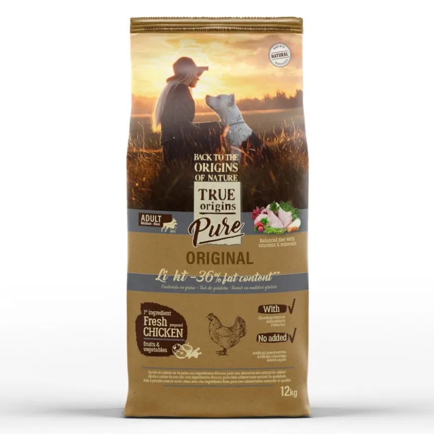 True Origins Pure Adult Medium Maxi Light Ração para cães