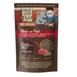 True Origins Pure Comida húmida de bovino com ervilhas para cães