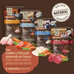 True Origins Pure Comida húmida de carne e peixe em saqueta para gatos – Multipack