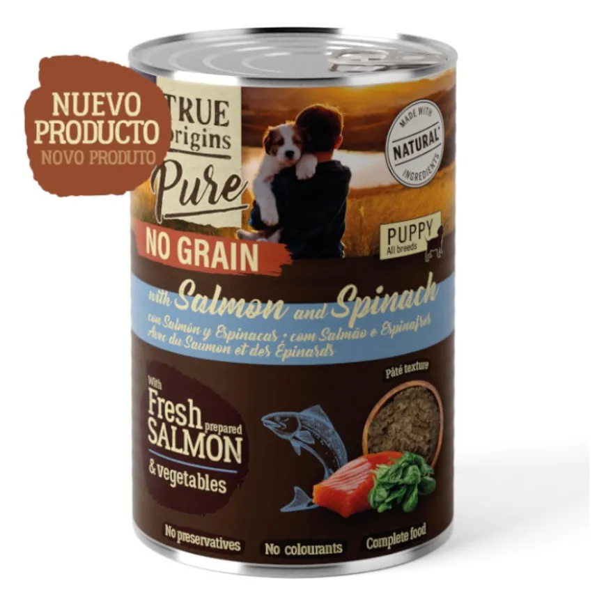 True Origins Pure com Salmão lata para cachorros