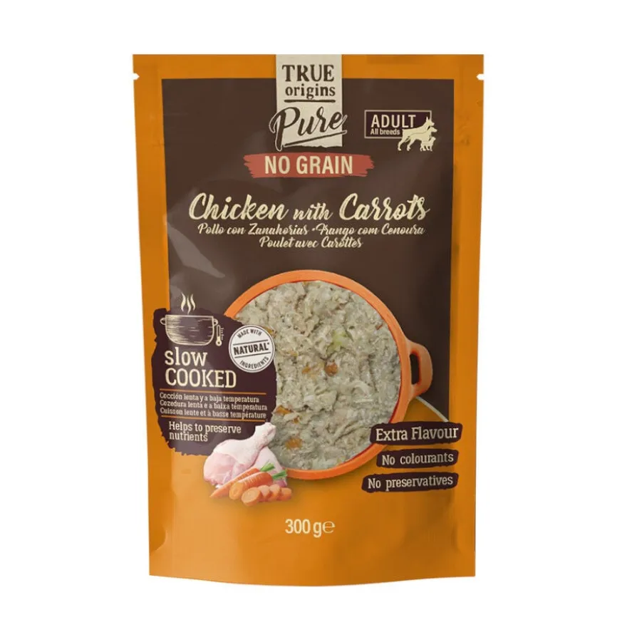 True Origins Pure Gently Coocked Comida húmida de frango em saqueta para cães