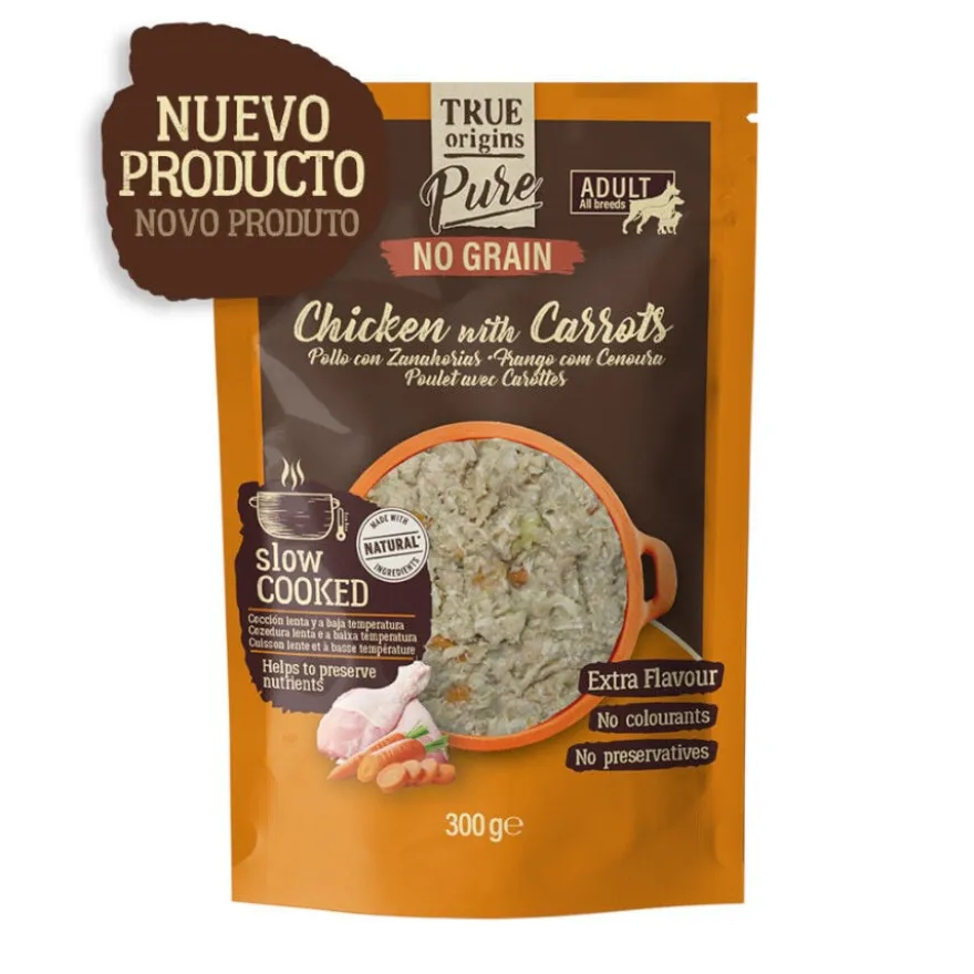 True Origins Pure Gently Coocked Comida húmida de frango em saqueta para cães