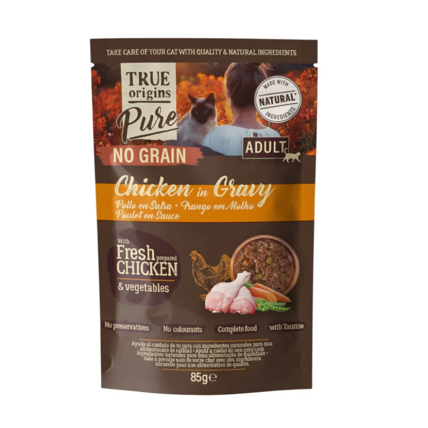 True Origins Pure No Grain Comida húmida de frango em saqueta para gatos