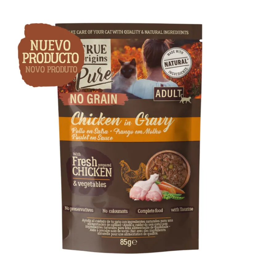 True Origins Pure No Grain Comida húmida de frango em saqueta para gatos