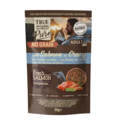 True Origins Pure No Grain Comida húmida de salmão am saqueta para gatos