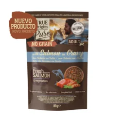 True Origins Pure No Grain Comida húmida de salmão am saqueta para gatos