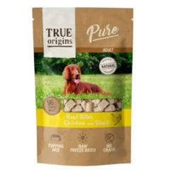 True Origins Pure Snacks Adult Liofilizado Frango e Pato para cães