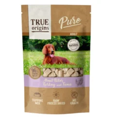 True Origins Pure Snacks Adult Liofilizado Peru e Atum para cães