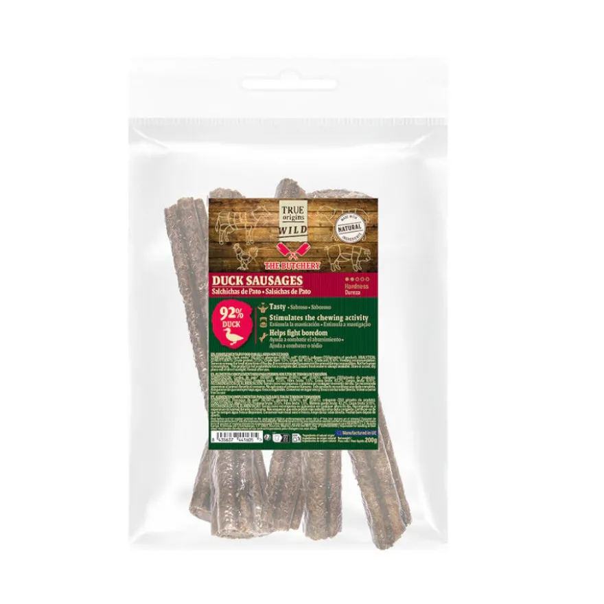 True Origins Salsichas de Pato Snack para cães