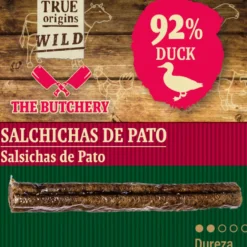 True Origins Salsichas de Pato Snack para cães