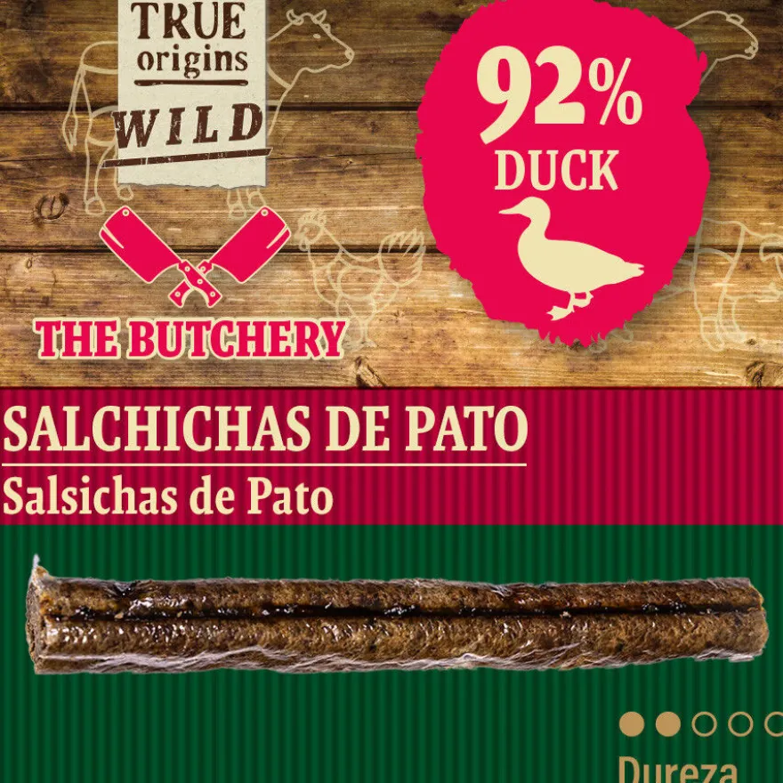True Origins Salsichas de Pato Snack para cães