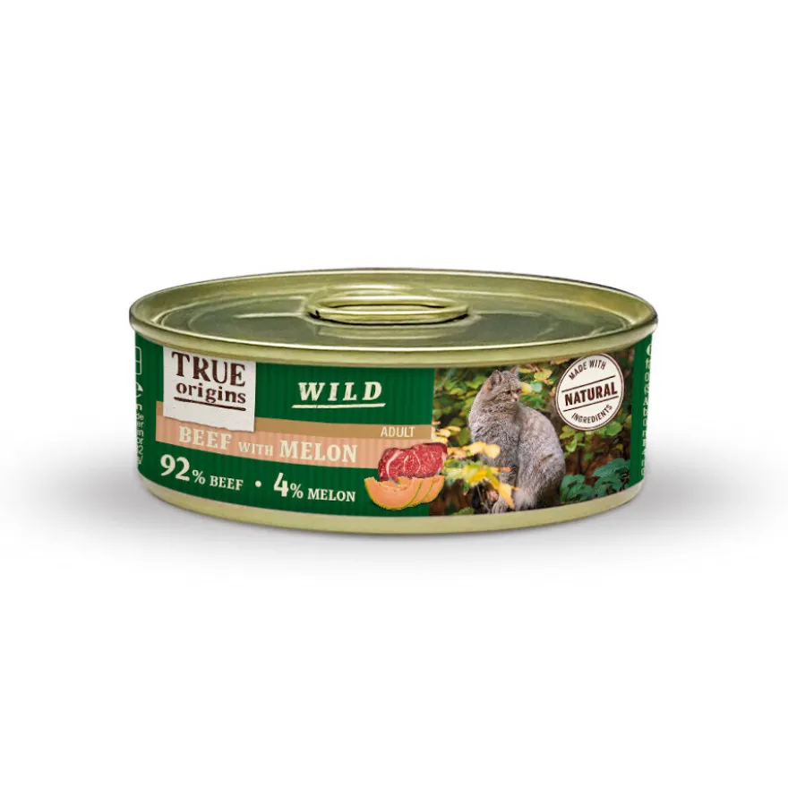 True Origins Wild Adult Carne e Melão lata para gatos