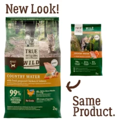 True Origins Wild Adult Country Water Frango e Salmão ração para gatos