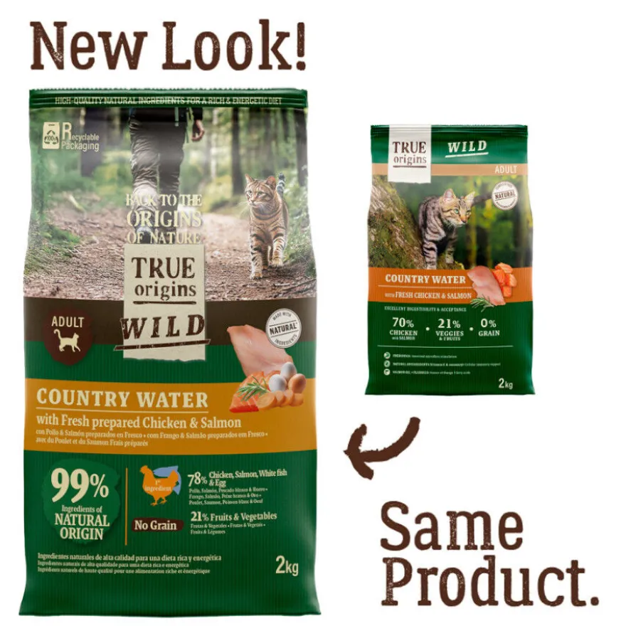 True Origins Wild Adult Country Water Frango e Salmão ração para gatos