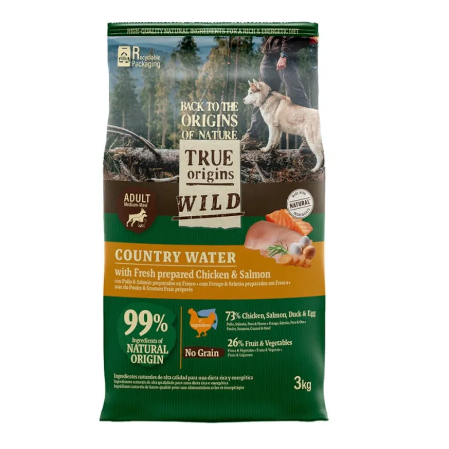 True Origins Wild Adult Country Water Frango e Salmão ração para cães