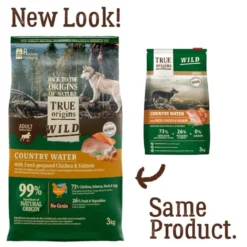 True Origins Wild Adult Country Water Frango e Salmão ração para cães