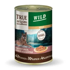 True Origins Wild Adult Cubos de Pato com Speck e Lentilhas em lata para cães