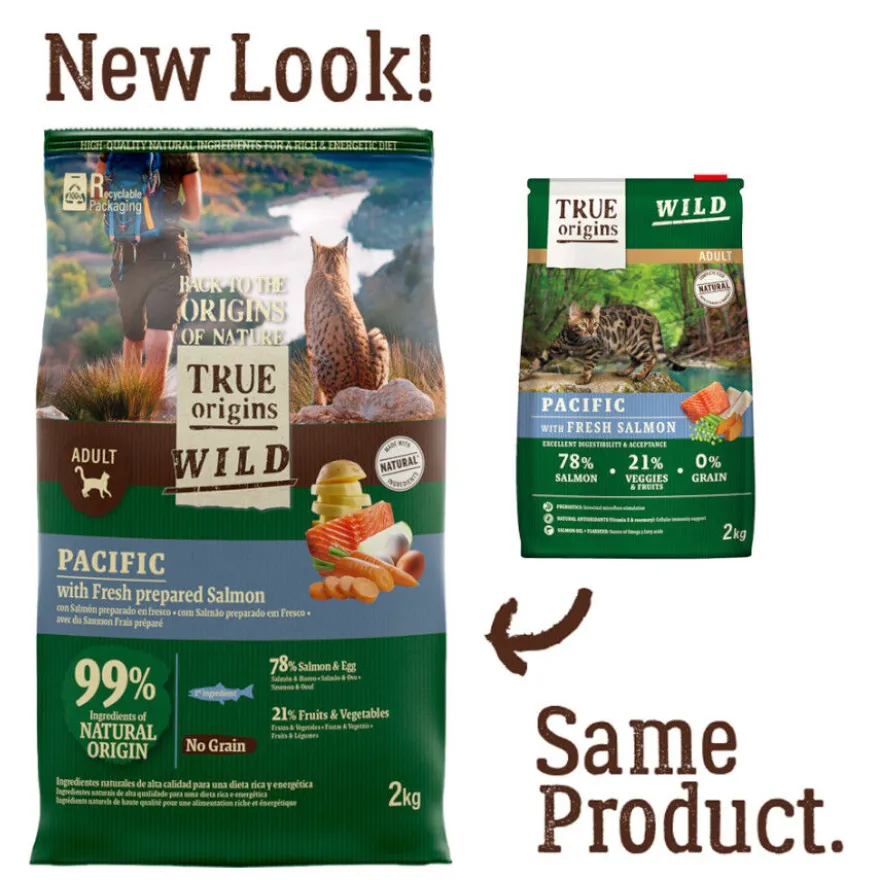 True Origins Wild Adult Pacific Salmão ração para gatos