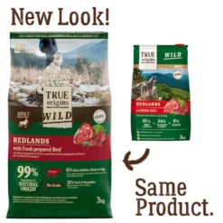 True Origins Wild Adult Redlands Vitela ração para cães