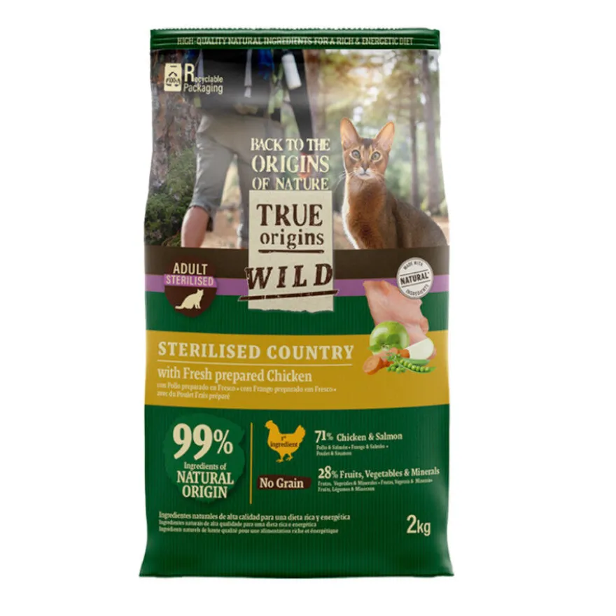 True Origins Wild Adult Sterilised Frango Ração para gato