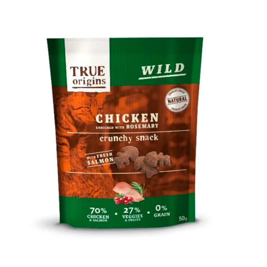 True Origins Wild Biscoitos Frango e Alecrim para gatos