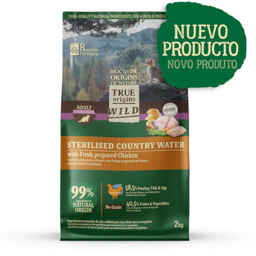 True Origins Wild Country Water ração frango para gatos