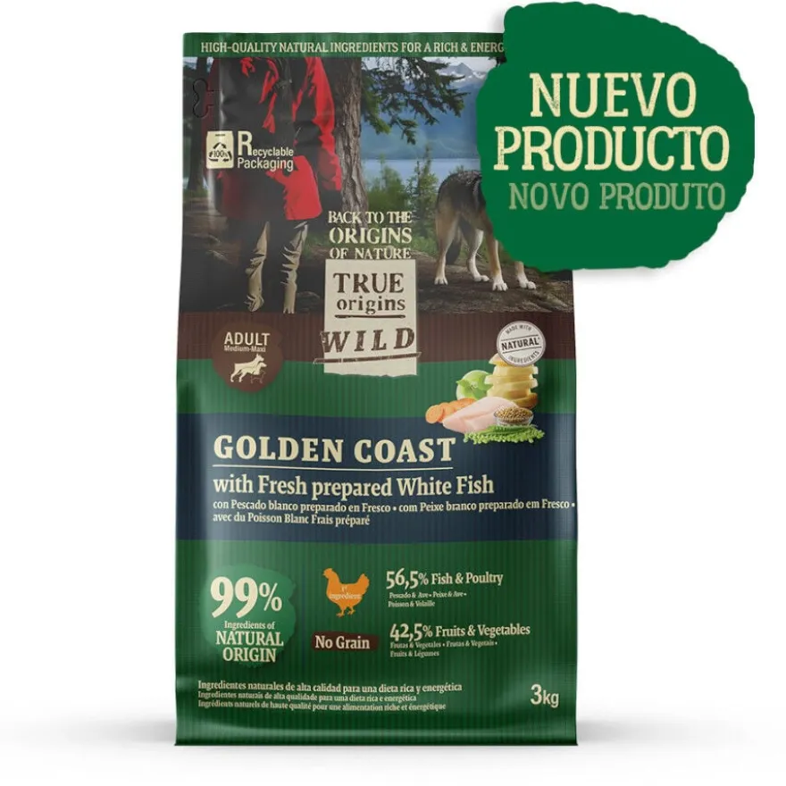 True Origins Wild Golden Coast ração de peixe branco para cães