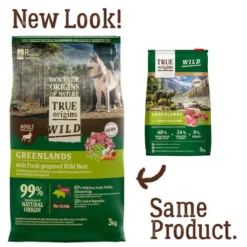 True Origins Wild Greenlands ração para cães.