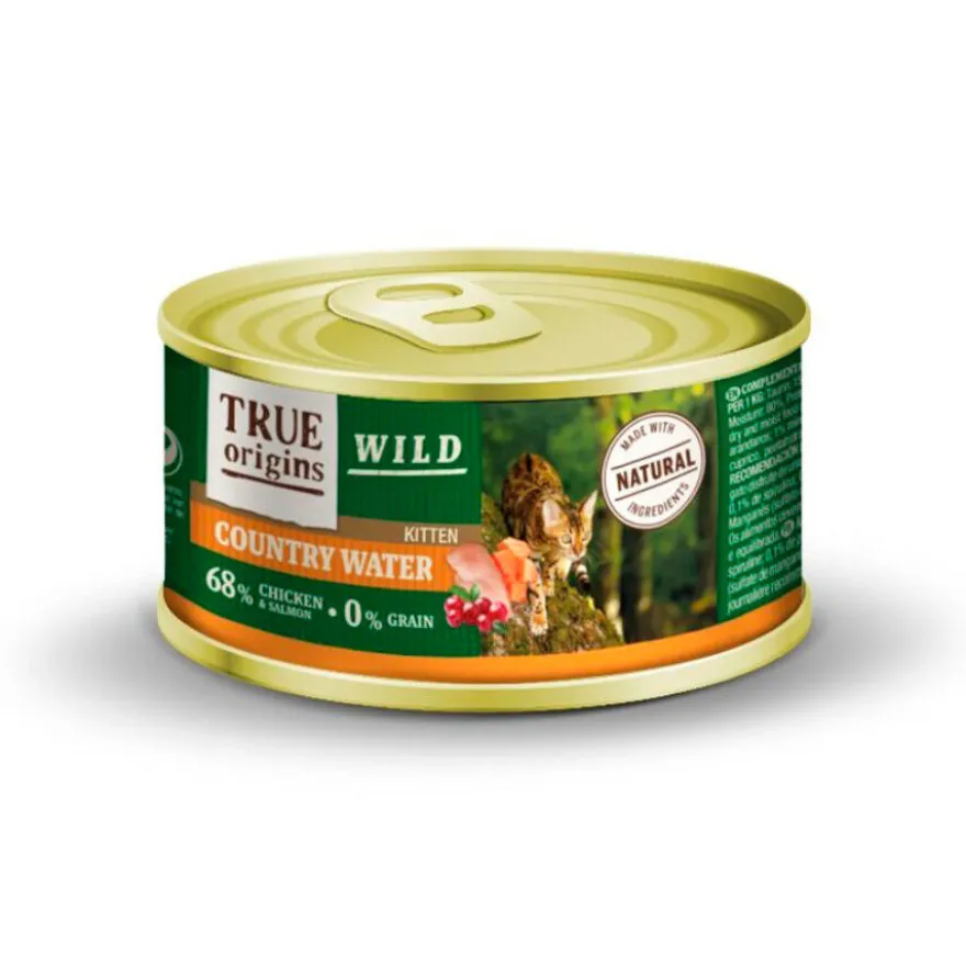 True Origins Wild Kitten Country Water Frango e Salmão lata