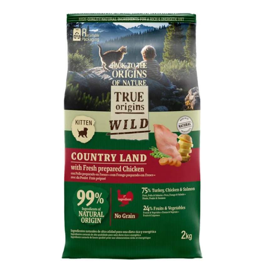 True Origins Wild Kitten Frango e Peru Ração para gatos