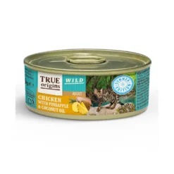 True Origins Wild Summer Patê enlatado de frango com ananás e óleo de coco para gatos