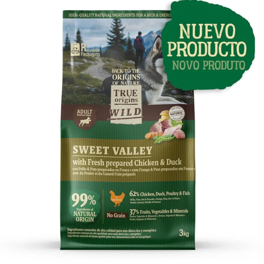 True Origins Wild Sweet Valley ração de frango com pato para cães