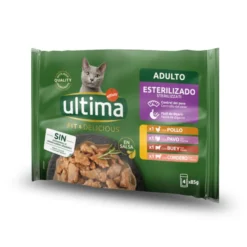 Ultima Fit e Delicious carne saqueta em molho para gatos