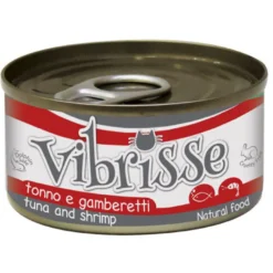 Vibrisse Cat Alimento húmido de atum e gambas em lata para gatos