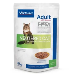 Virbac Adult HPM Neutered Salmão Saqueta em Molho para gatos – Pack