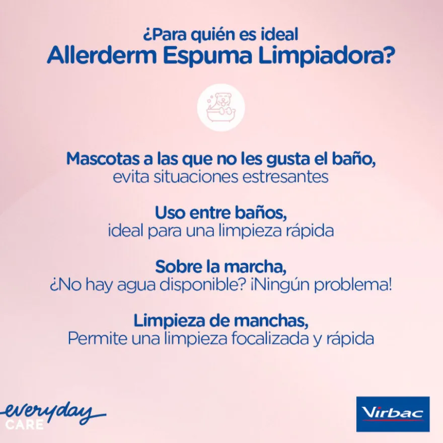Virbac Allerderm Foam Cleanser Espuma de limpeza para cães
