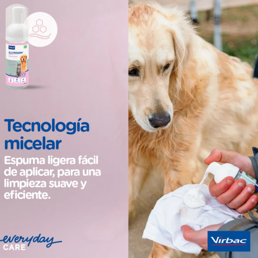 Virbac Allerderm Foam Cleanser Espuma de limpeza para cães