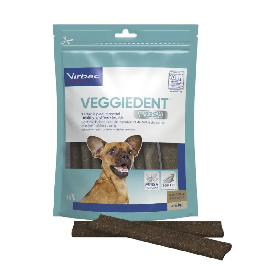 Virbac Snacks Dentários VeggieDent Fresh para cães mini