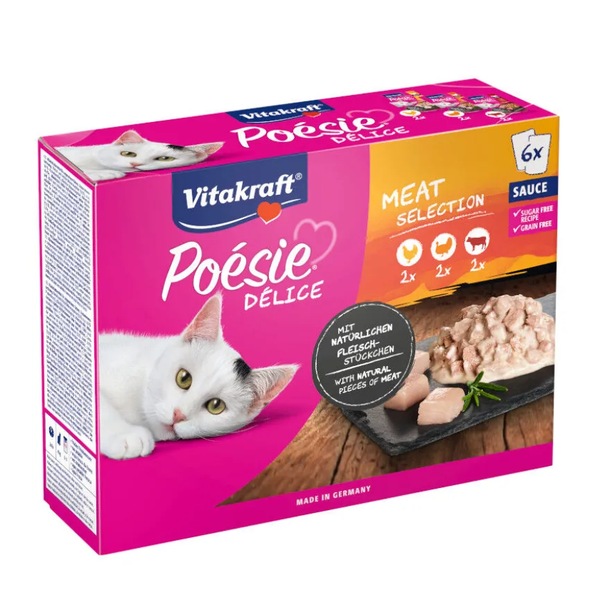 Vitakraft Poésie Carne saqueta em molho para gatos