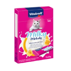 Vitakraft Snack Líquido Milky Melody de Creme de Leite e Queijo para gatos