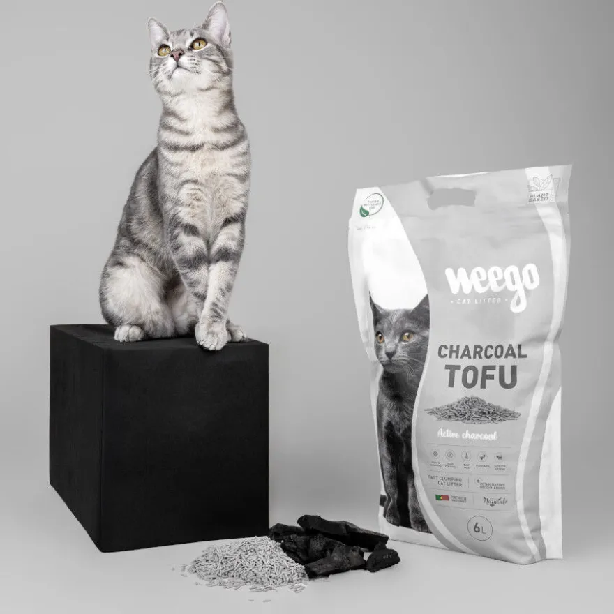 Weego Charcoal Tofu Areia aglomerante para gatos