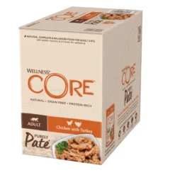 Wellness Core Adult Frango e Peru em Patê saqueta para gatos