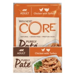 Wellness Core Adult Frango e Peru em Patê saqueta para gatos