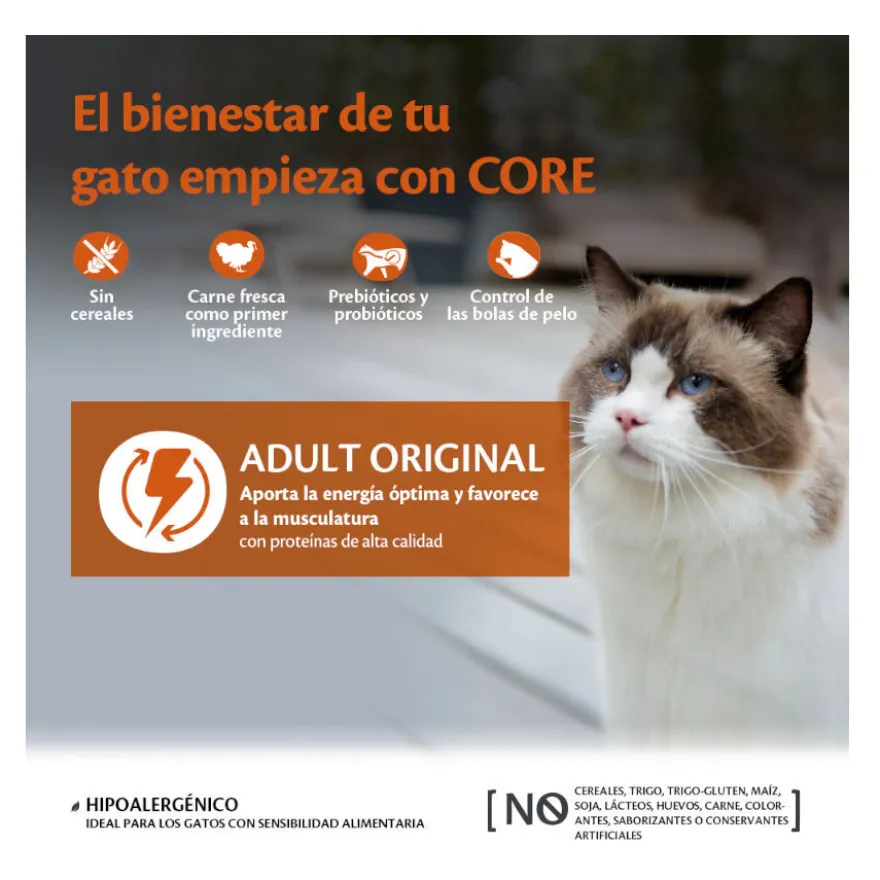 Wellness Core Adult Frango e Peru ração para gatos