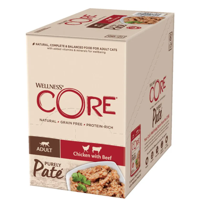 Wellness Core Adult Purely Frango e Vitela em Patê saqueta para gatos
