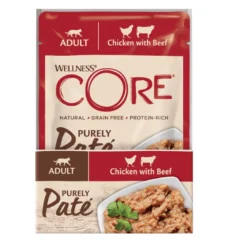 Wellness Core Adult Purely Frango e Vitela em Patê saqueta para gatos