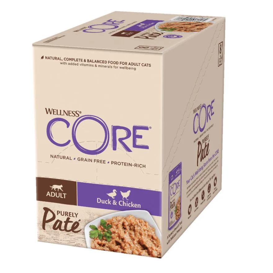 Wellness Core Adult Purely Pato e Frango em Patê saqueta para gatos